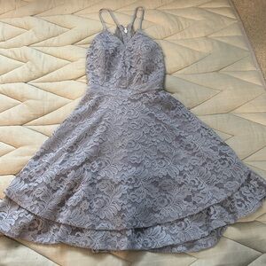 Elegant Lace Dress in Gray